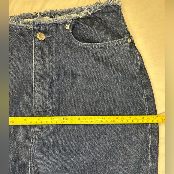WeWoreWhat Women’s Jeans Size 29 NWT Frayed WB Straight  Indigo Blue Wide Leg - Picture 4 of 9